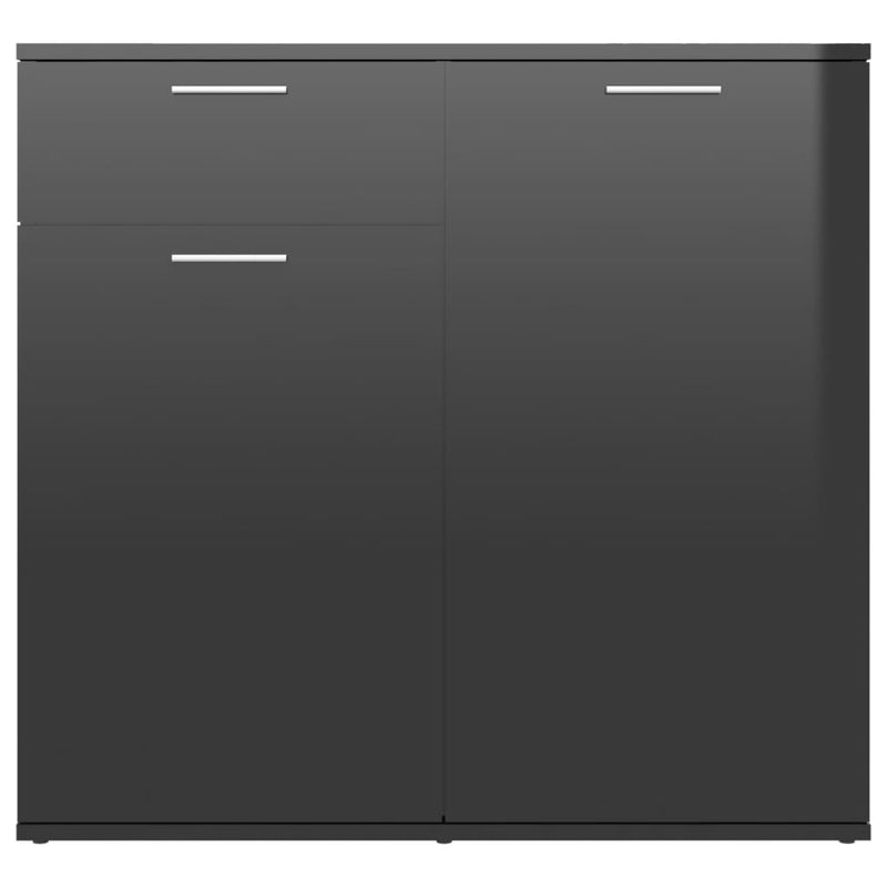 Sideboard High Gloss Black 80x36x75 cm Engineered Wood