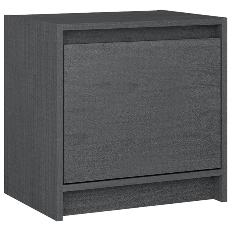 Bedside Cabinet Grey 40x30.5x40 cm Solid Pinewood