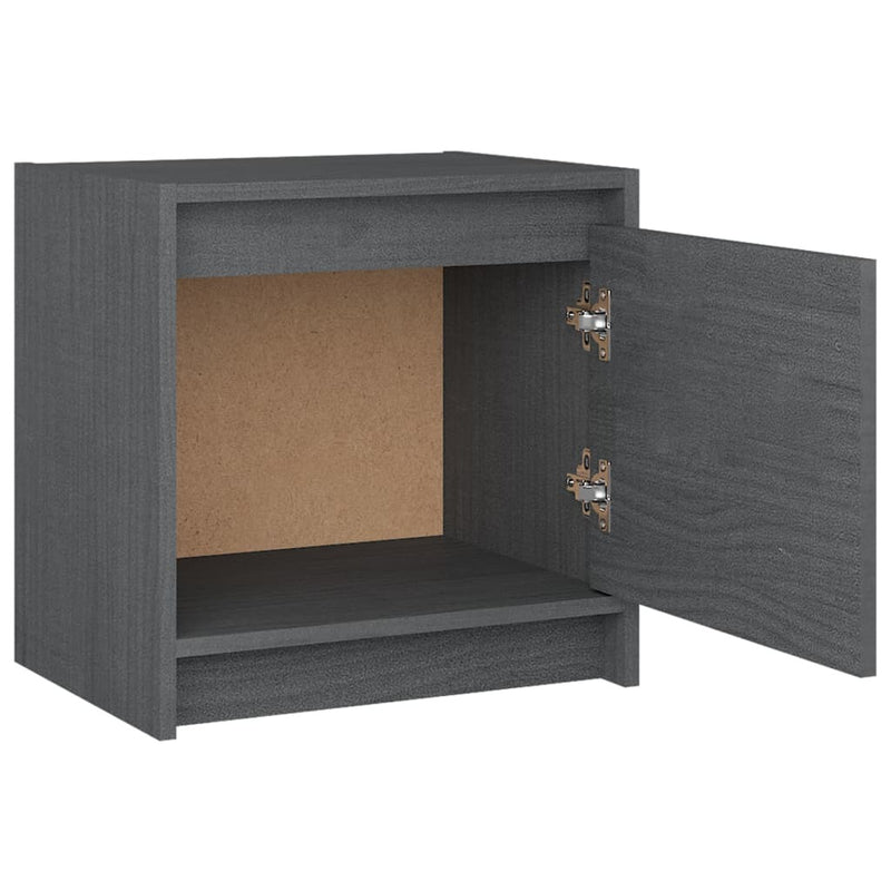 Bedside Cabinet Grey 40x30.5x40 cm Solid Pinewood