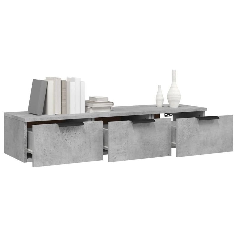 Wall Cabinet Concrete Grey 102x30x20 cm Engineered Wood