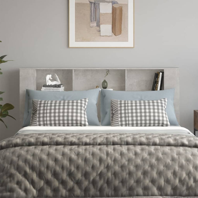 Headboard Cabinet Concrete Grey 180x18.5x104.5 cm