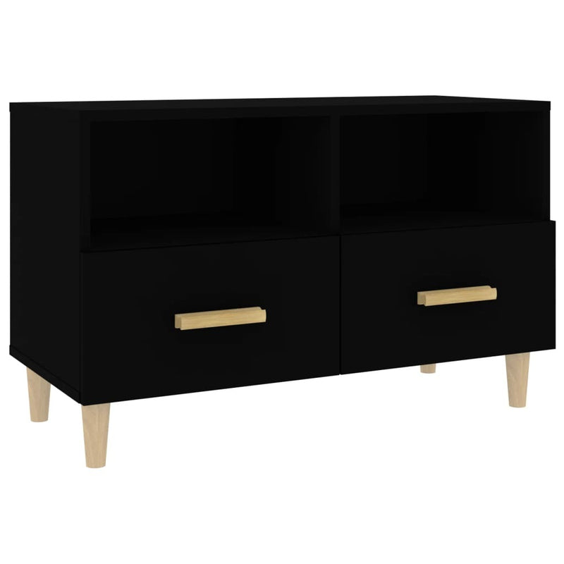 TV Cabinet Black 80x36x50 cm Engineered Wood