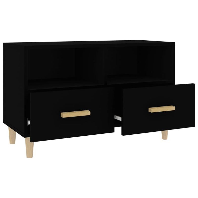 TV Cabinet Black 80x36x50 cm Engineered Wood