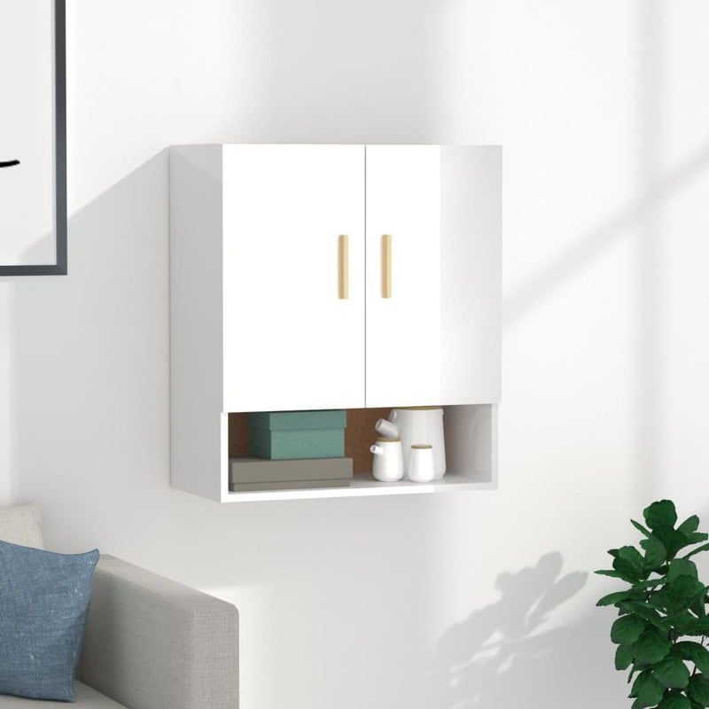 Wall Cabinet High Gloss White 60x31x70 cm Engineered Wood