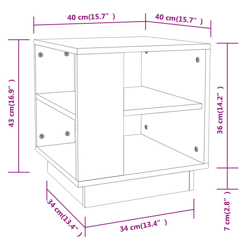 Coffee Table Smoked Oak 40x40x43 cm Engineered Wood