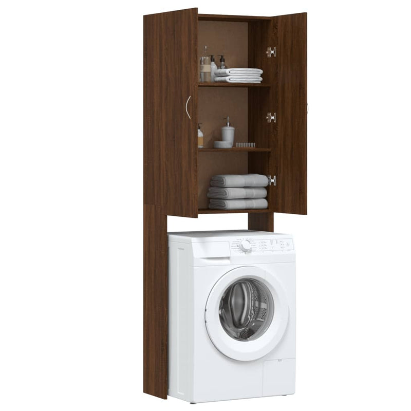 Washing Machine Cabinet Brown Oak 64x25.5x190 cm