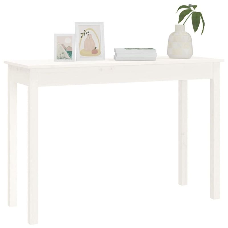 Console Table White 110x40x75 cm Solid Wood Pine