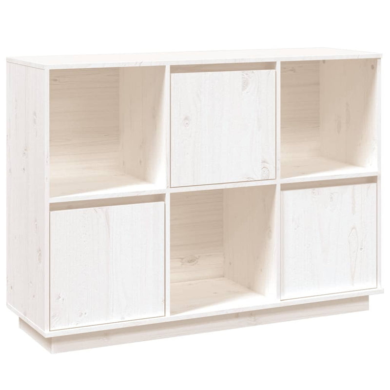 Sideboard White 110.5x35x80 cm Solid Wood Pine