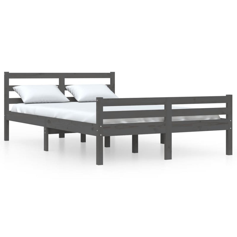 Bed Frame without Mattress Grey Solid Wood 120x200 cm