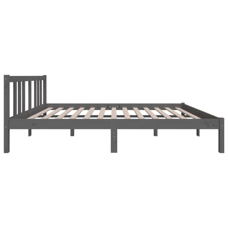 Bed Frame without Mattress Grey Solid Wood 135x190 cm Double Double