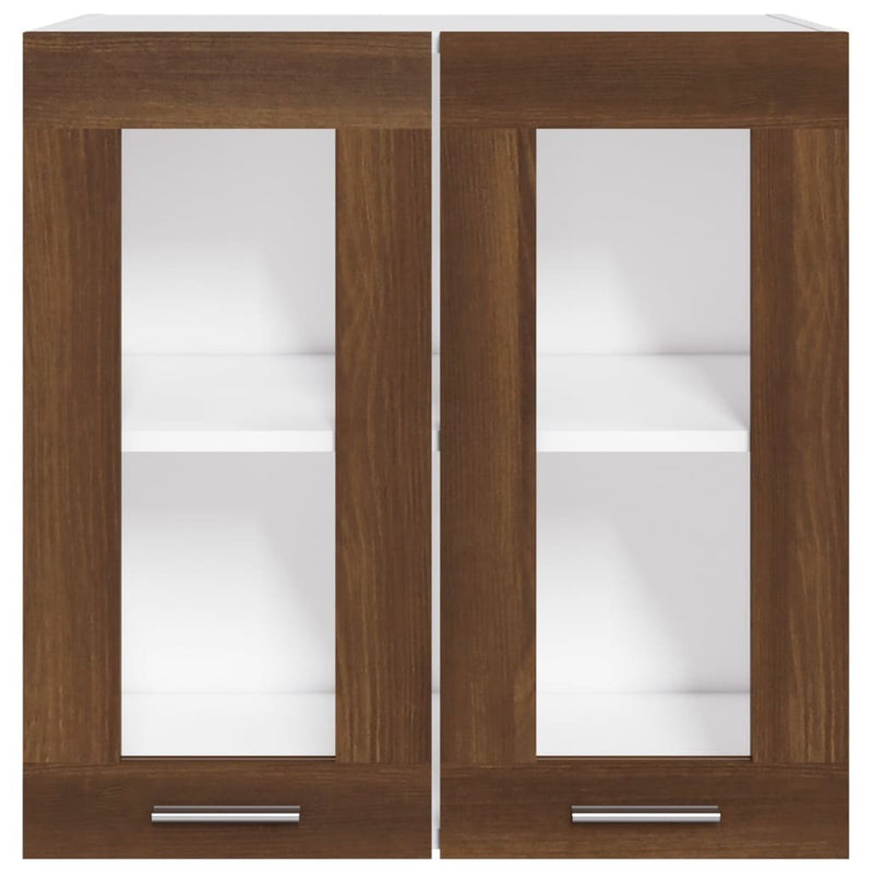 Hanging Glass Cabinet Brown Oak 60x31x60 cm Engineered Wood