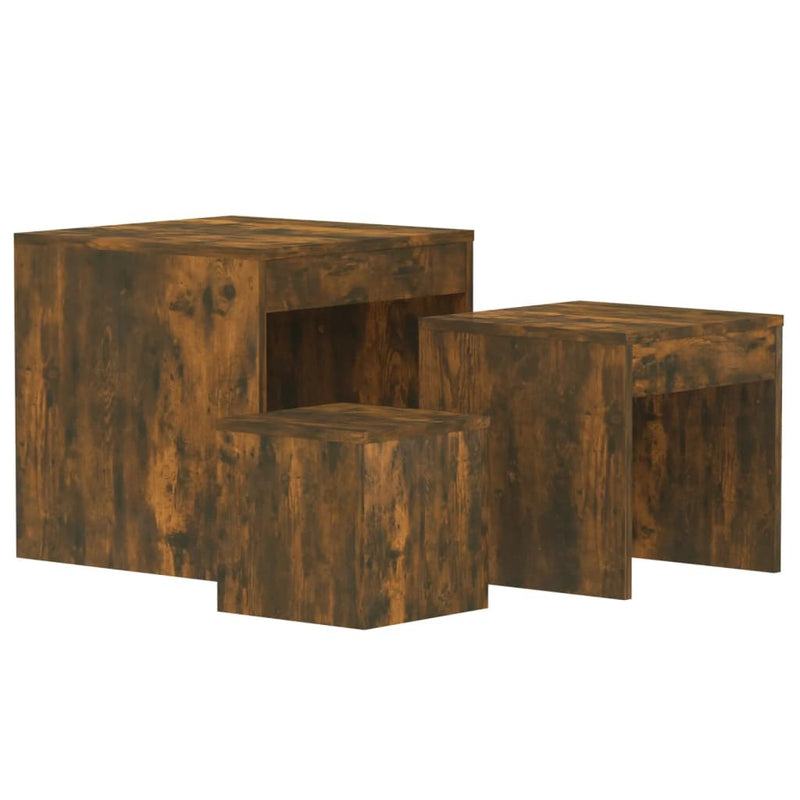 Nesting Tables 3 pcs Smoked Oak Engineered Wood