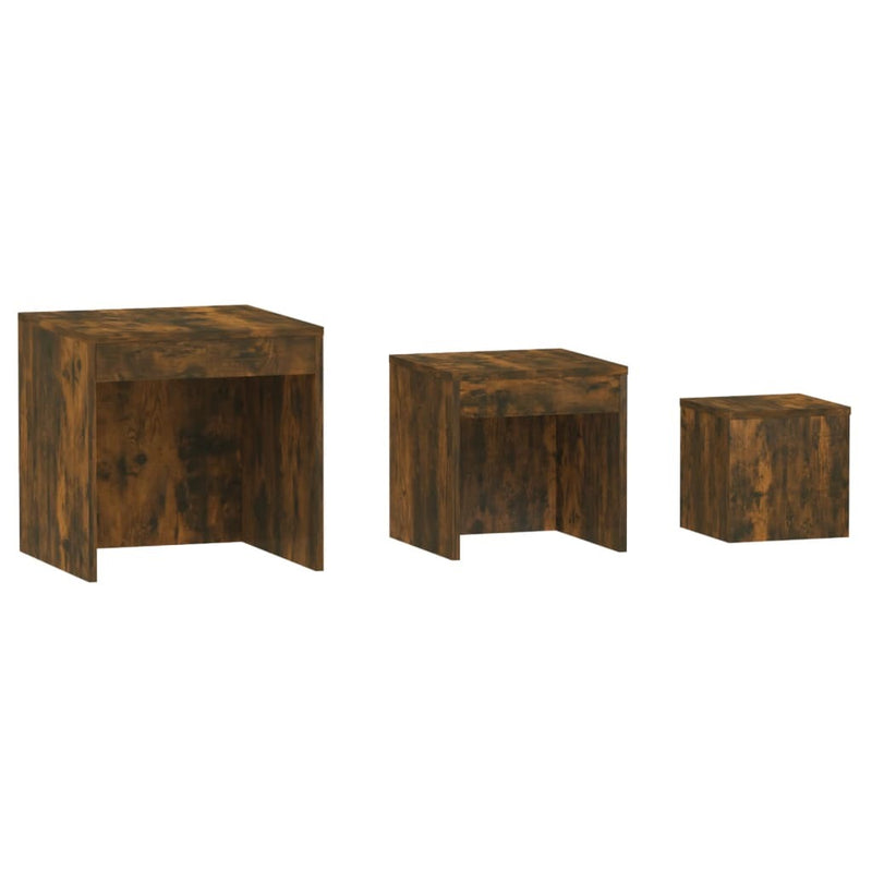 Nesting Tables 3 pcs Smoked Oak Engineered Wood