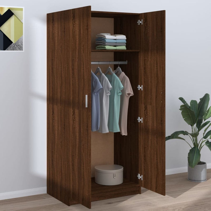 Wardrobe Brown Oak 80x50x180 cm Engineered Wood