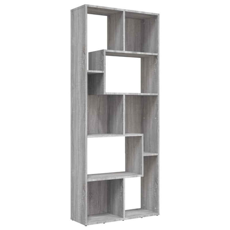 Book Cabinet Grey Sonoma 67x24x161 cm Engineered Wood