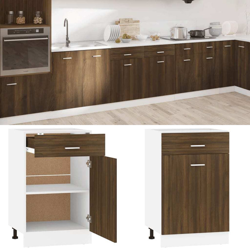 Drawer Bottom Cabinet Brown Oak 50x46x81,5 cm Engineered Wood