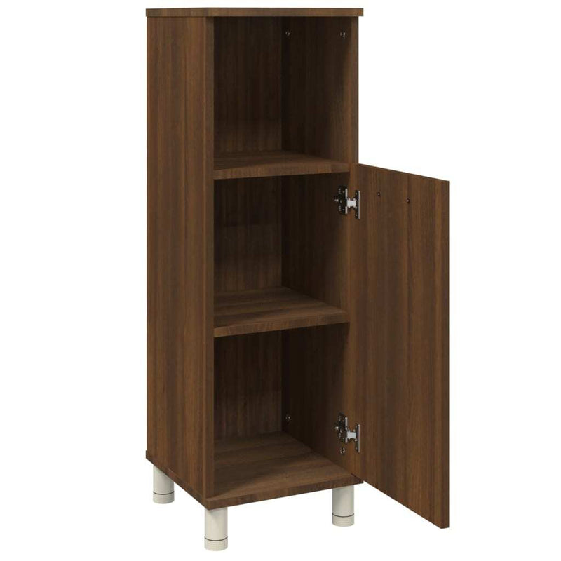 Bathroom Cabinet Brown Oak 30x30x95 cm Engineered Wood