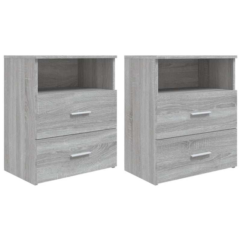 Bed Cabinets 2 pcs Grey Sonoma 50x32x60 cm