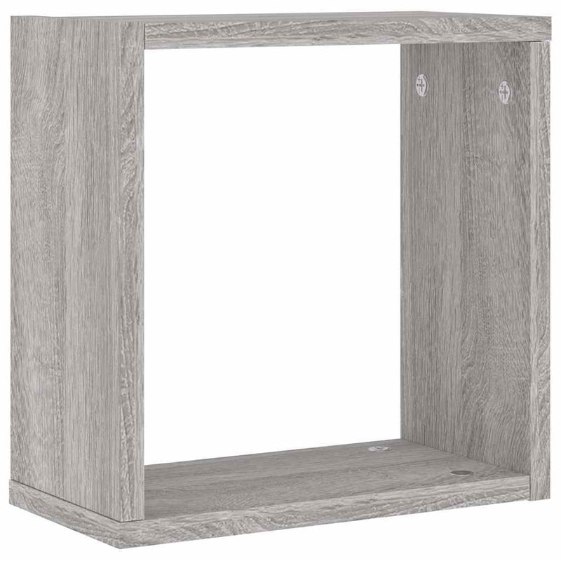 Wall Cube Shelves 2 pcs Grey Sonoma 30x15x30 cm