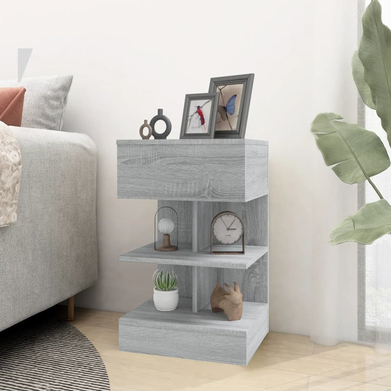 Bedside Cabinet Grey Sonoma 40x35x65 cm Engineered Wood