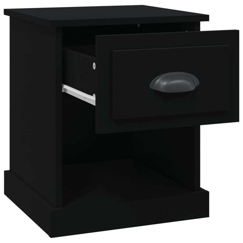 Bedside Cabinets 2 pcs Black 39x39x47.5 cm Engineered Wood