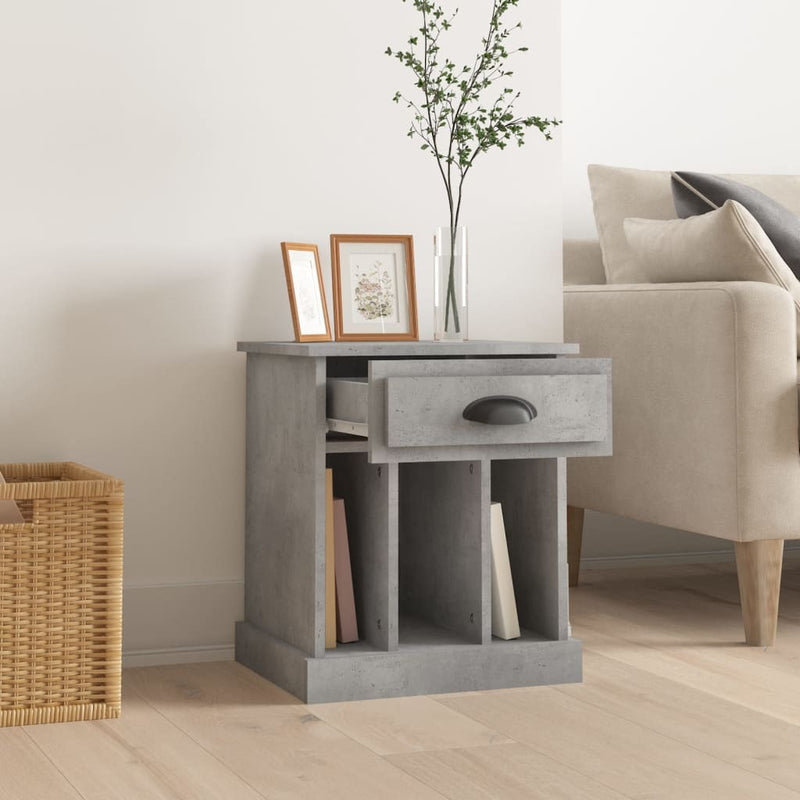 Bedside Cabinet Concrete Grey 43x36x50 cm