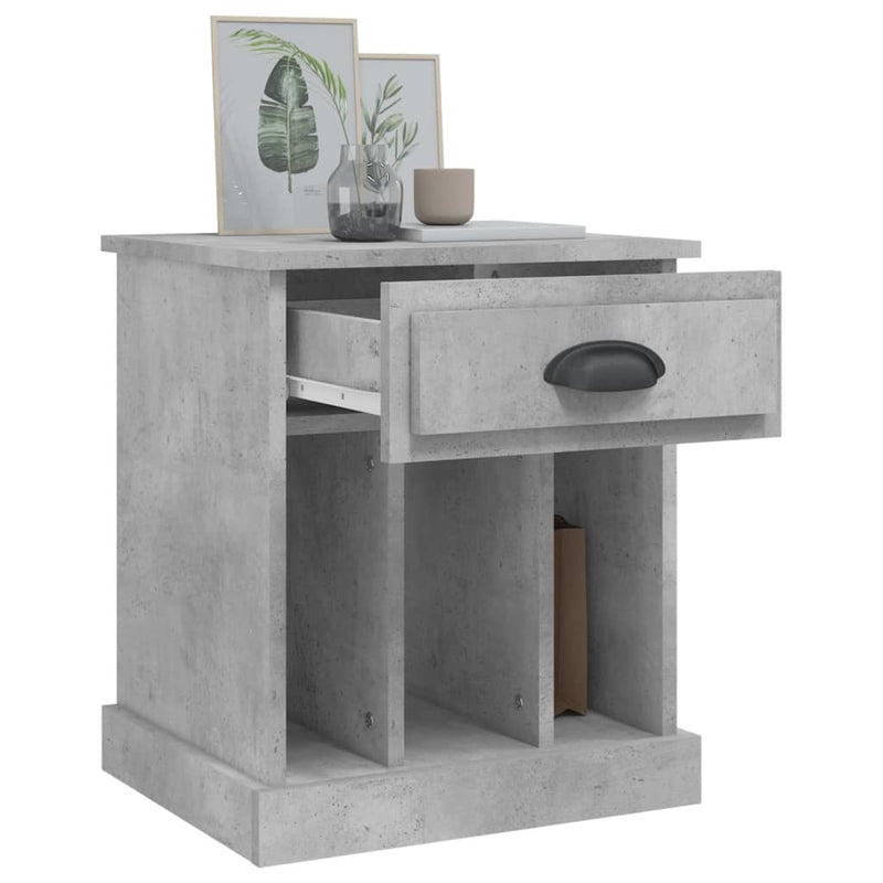 Bedside Cabinet Concrete Grey 43x36x50 cm