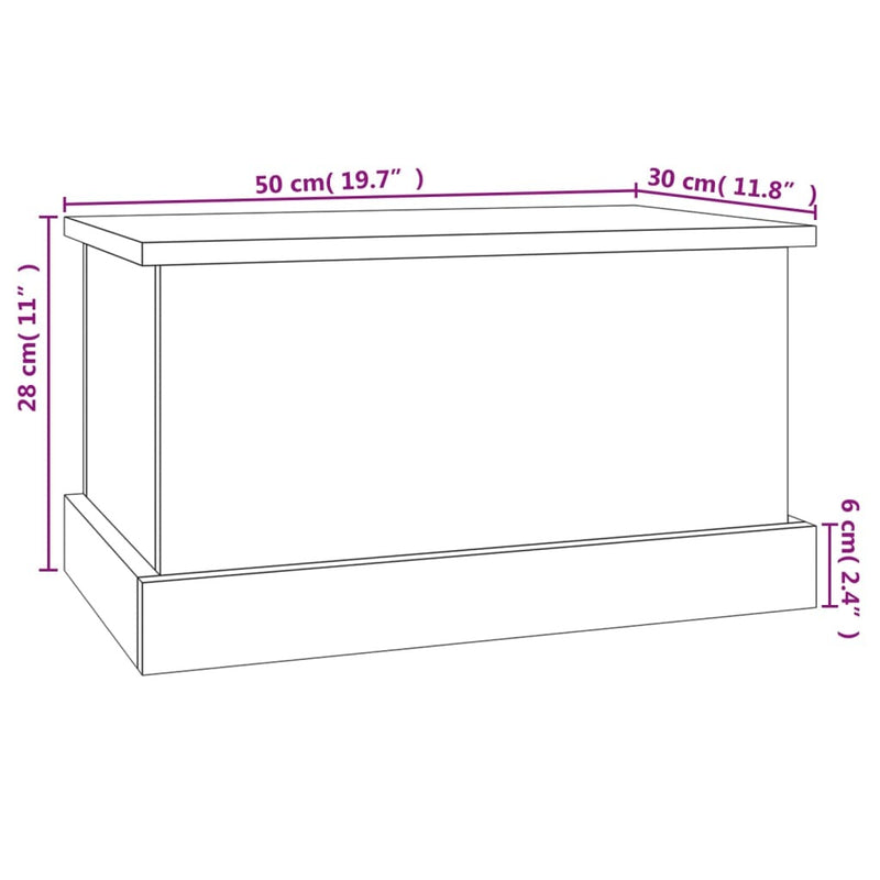 Storage Box Sonoma Oak 50x30x28 cm Engineered Wood