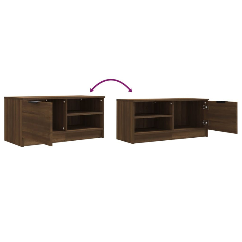 TV Cabinet Brown Oak 80x35x36.5 cm Engineered Wood