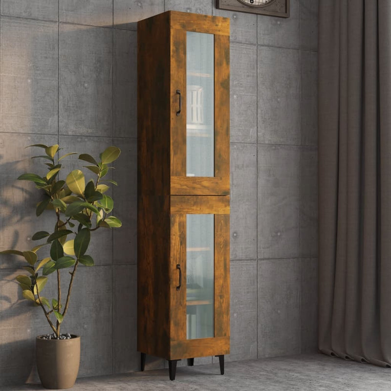 Hanging Wall Cabinet Smoked Oak 34.5x34x90 cm