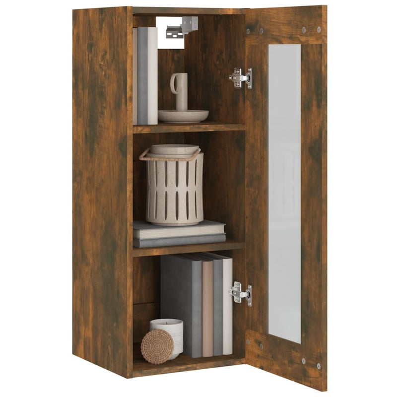 Hanging Wall Cabinet Smoked Oak 34.5x34x90 cm