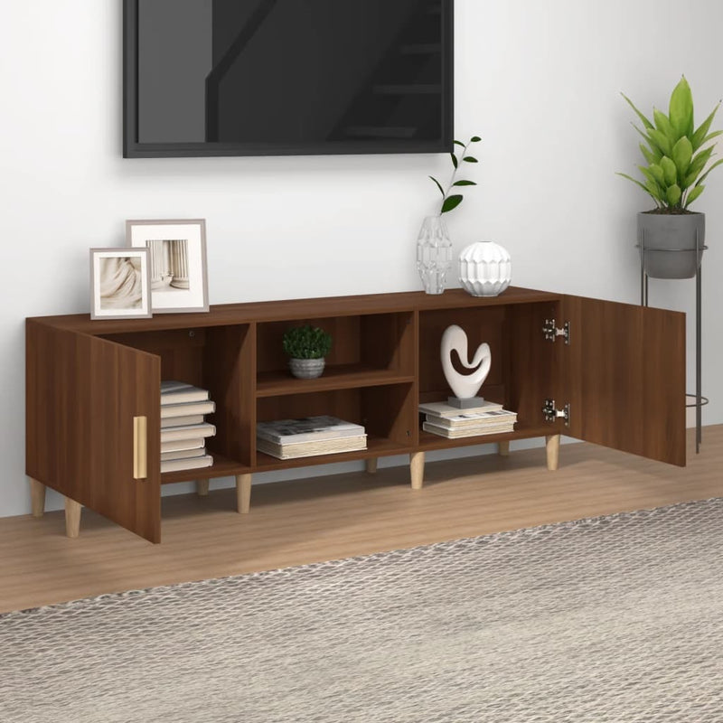 TV Cabinet Brown Oak 150x30x50 cm Engineered Wood