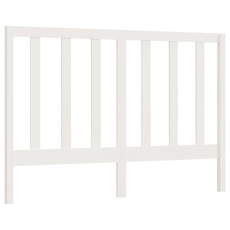 Bed Headboard White 126x4x100 cm Solid Wood Pine