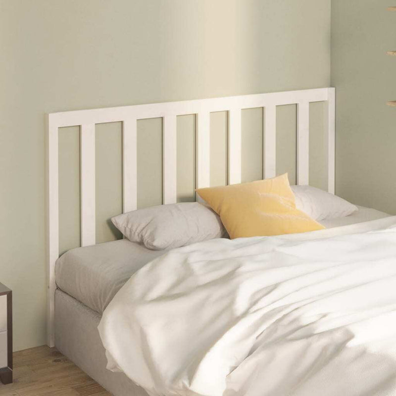 Bed Headboard White 126x4x100 cm Solid Wood Pine