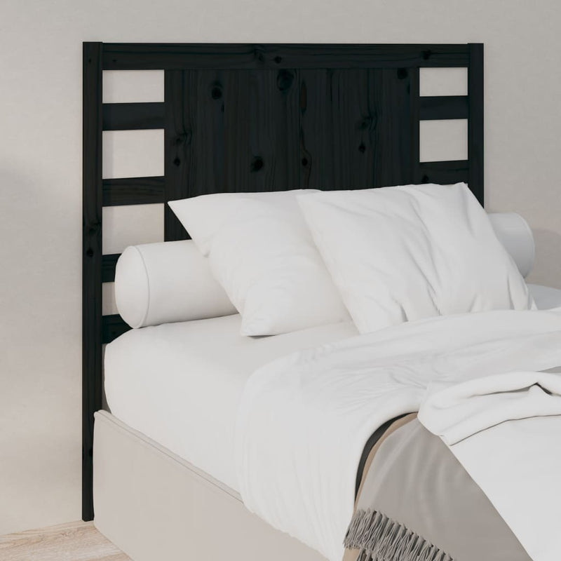 Headboard Black 96x4x100 cm Solid Wood Pine