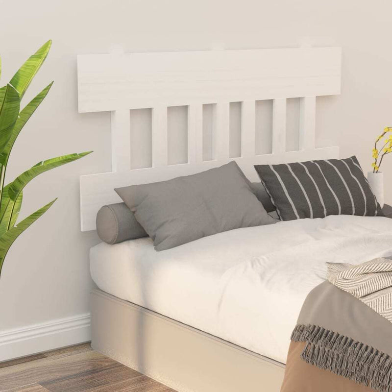 Bed Headboard White 203.5x3x81 cm Solid Wood Pine