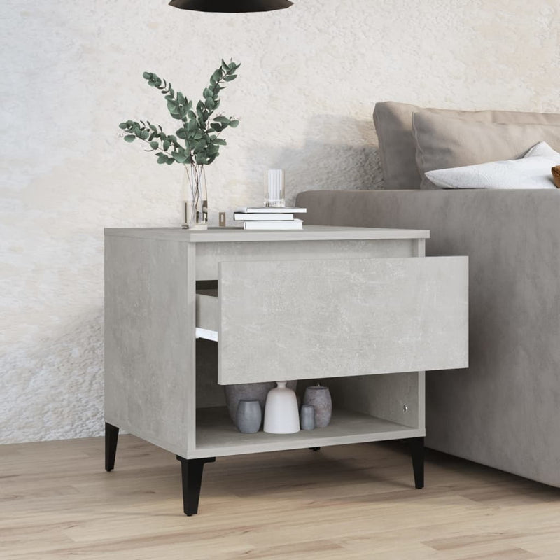 Side Table Concrete Grey 50x46x50 cm Engineered Wood