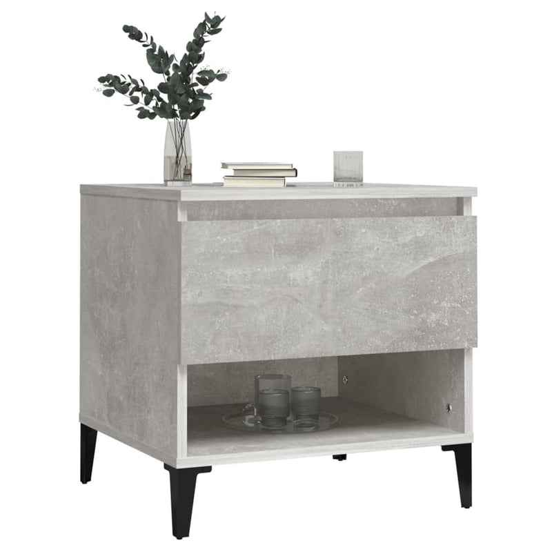 Side Table Concrete Grey 50x46x50 cm Engineered Wood