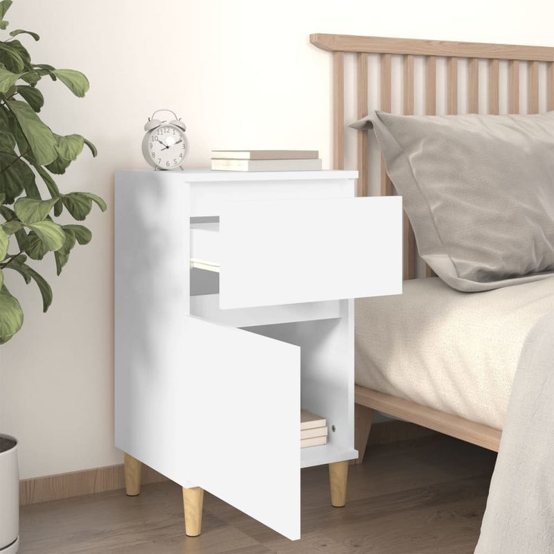 Bedside Cabinet White 40x35x70 cm