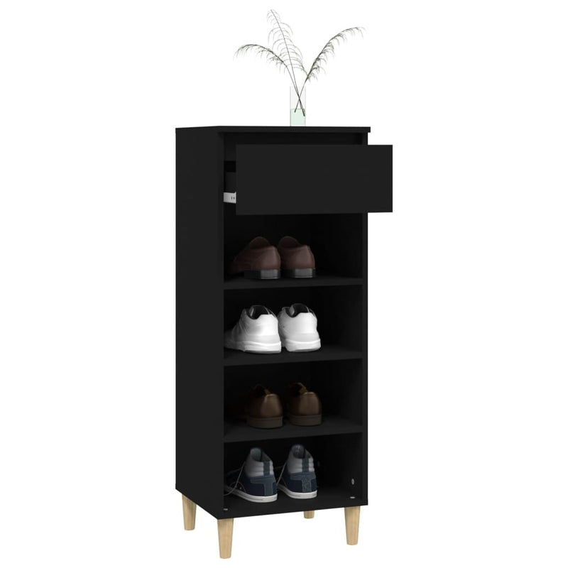 Shoe Cabinet Black 40x36x105 cm Engineered Wood