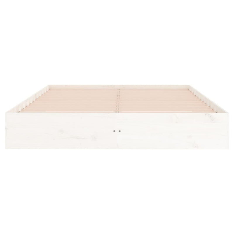 Bed Frame without Mattress White Solid Wood 140x200 cm