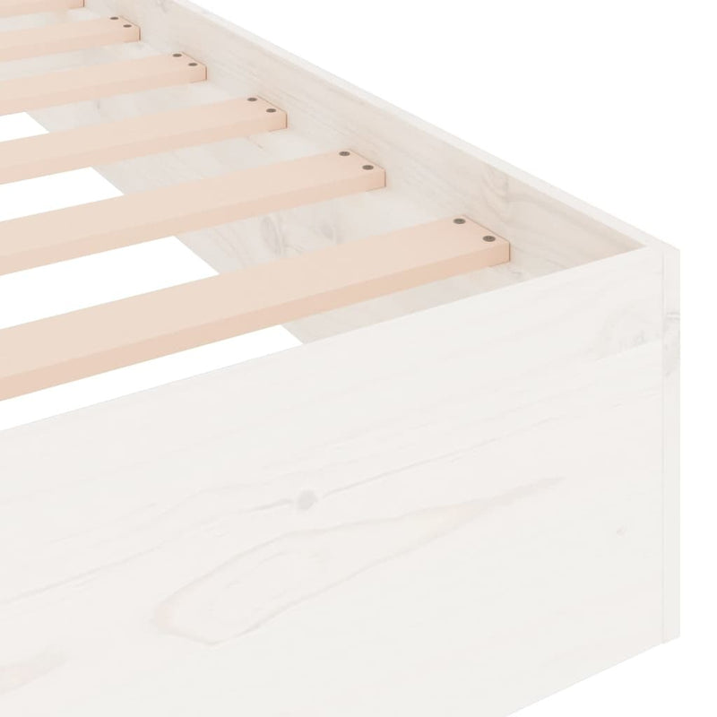 Bed Frame without Mattress White Solid Wood 140x200 cm