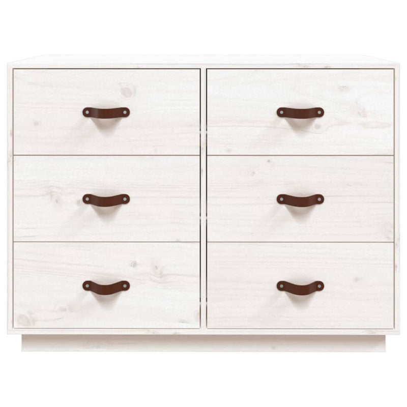 Sideboard White 100x40x75 cm Solid Wood Pine