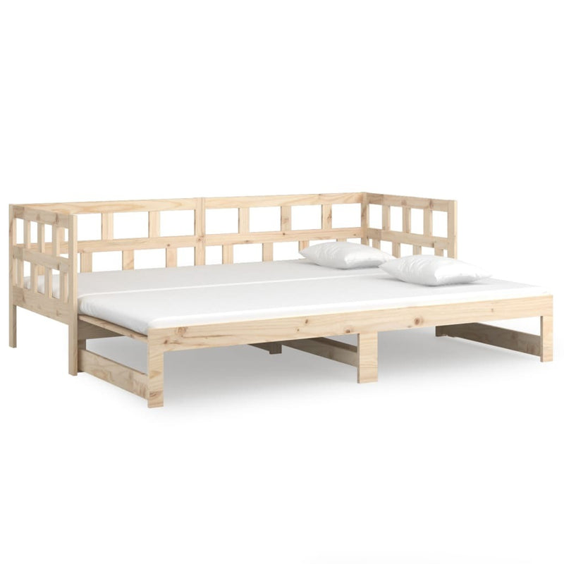 Pull-out Day Bed without Mattress Solid Wood Pine 2x(90x200) cm