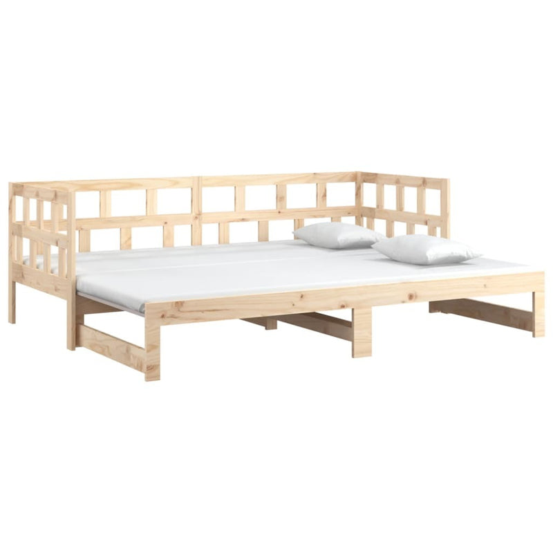 Pull-out Day Bed without Mattress Solid Wood Pine 2x(90x200) cm