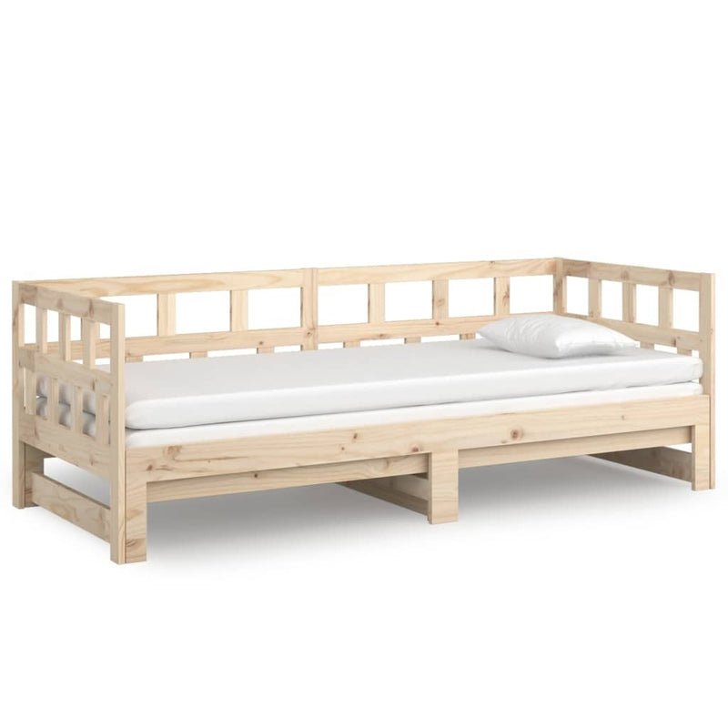 Pull-out Day Bed without Mattress Solid Wood Pine 2x(90x200) cm