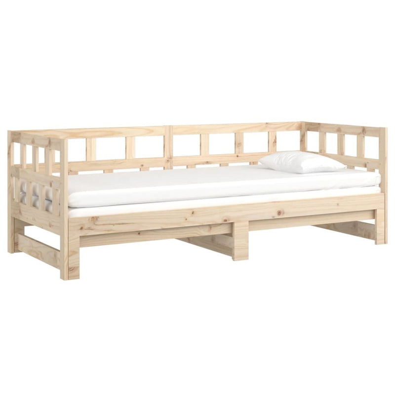 Pull-out Day Bed without Mattress Solid Wood Pine 2x(90x200) cm