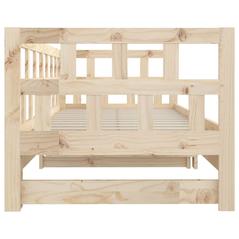 Pull-out Day Bed without Mattress Solid Wood Pine 2x(90x200) cm