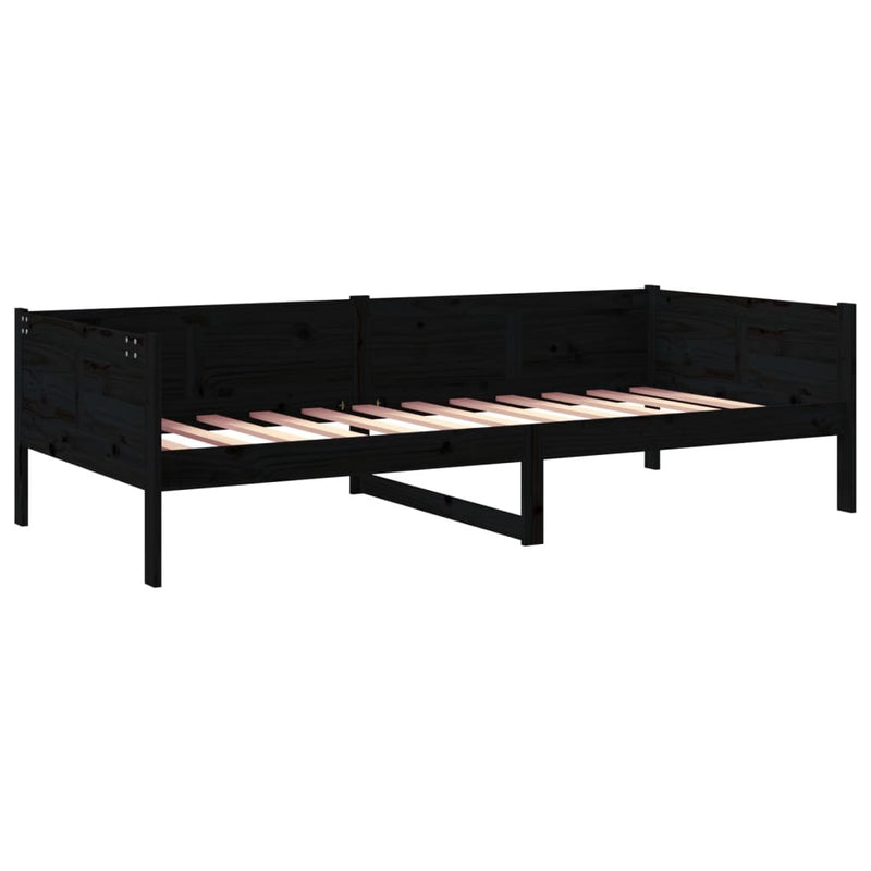 Day Bed without Mattress Black Solid Wood Pine 80x200 cm