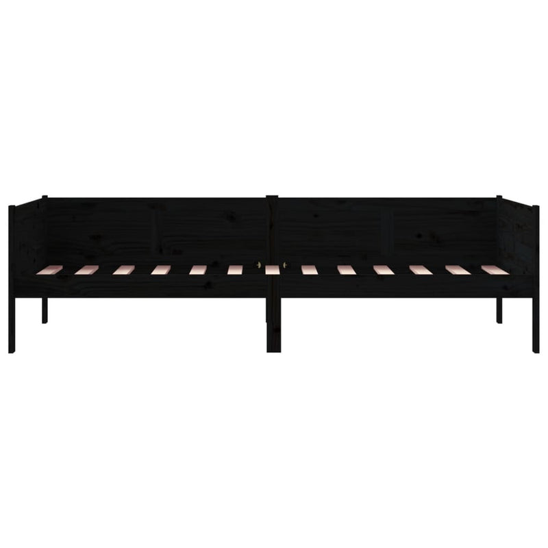 Day Bed without Mattress Black Solid Wood Pine 80x200 cm